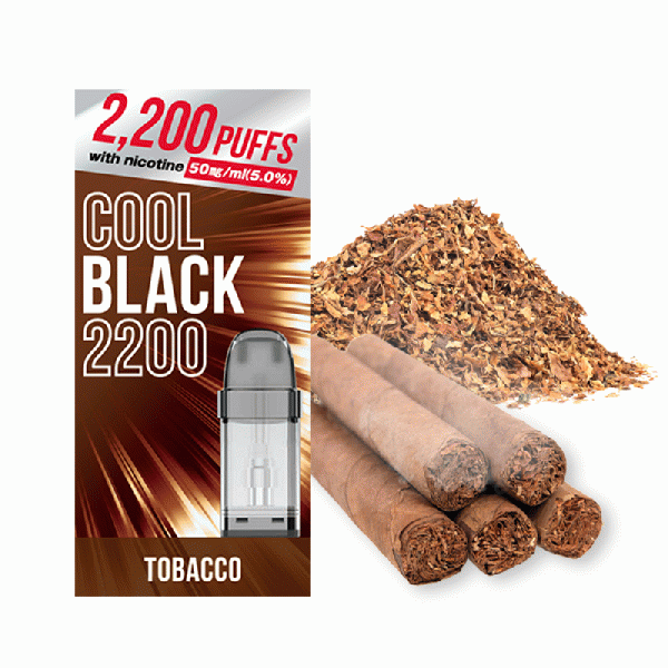 Cool Black 2200 POD Tobacco (タバコ) Salt Nicotine