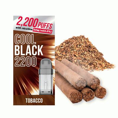 Cool Black 2200 POD Tobacco (タバコ) Salt Nicotine